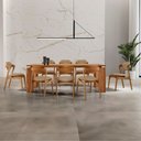 Ver imagem 1 de Sala de Jantar Mesa Nala 220cm Tampo Laminado Canto Moeda com 8 Cadeiras Solaris Soft