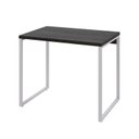 Ver imagem 2 de Escrivaninha Mesa Escritório Office Estilo Kuadra 90cm Industrial Carvalho Dark e Branco Chess Marrom