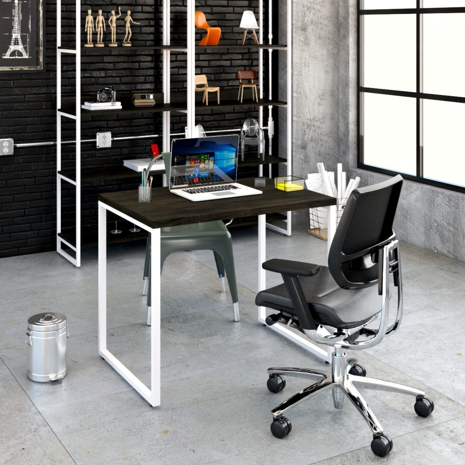 Mesa para Escritório Office Estilo Industrial 90cm Kuadra Compace - 7