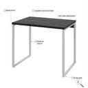 Ver imagem 5 de Escrivaninha Mesa Escritório Office Estilo Kuadra 90cm Industrial Carvalho Dark e Branco Chess Marrom
