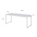 Ver imagem 3 de Escrivaninha Mesa Escritório Estilo Diretor Kuadra 180cm Industrial Branco e Branco Chess