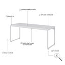 Ver imagem 5 de Escrivaninha Mesa Escritório Estilo Diretor Kuadra 180cm Industrial Branco e Branco Chess