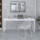 Ver imagem 1 de Escrivaninha Mesa Escritório Estilo Diretor Kuadra 180cm Industrial Branco e Branco Chess