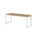 Ver imagem 2 de Escrivaninha Mesa Escritório Estilo Diretor Kuadra 180cm Industrial Carvalho e Branco Marrom