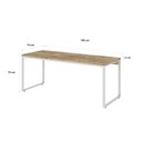 Ver imagem 3 de Escrivaninha Mesa Escritório Estilo Diretor Kuadra 180cm Industrial Carvalho e Branco Marrom