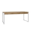 Ver imagem 6 de Escrivaninha Mesa Escritório Estilo Diretor Kuadra 180cm Industrial Carvalho e Branco Marrom