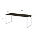 Ver imagem 3 de Escrivaninha Mesa Escritório Estilo Diretor Kuadra 180cm Industrial Carvalho Dark e Branco Chess Marrom
