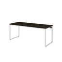 Ver imagem 2 de Escrivaninha Mesa Escritório Estilo Diretor Kuadra 180cm Industrial Carvalho Dark e Branco Chess Marrom