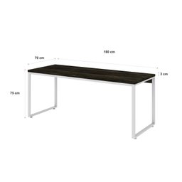 Escrivaninha Mesa Escritório Estilo Industrial Diretor 180cm Kuadra - 3