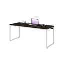 Ver imagem 4 de Escrivaninha Mesa Escritório Estilo Diretor Kuadra 180cm Industrial Carvalho Dark e Branco Chess Marrom