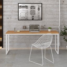 Escrivaninha Mesa Escritório Estilo Industrial Diretor 180cm Kuadra - 1 Escrivaninha Mesa Escritório Estilo Industrial Diretor 180cm Kuadra - 1