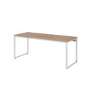 Ver imagem 2 de Escrivaninha Mesa Escritório Estilo Diretor Kuadra 180cm Industrial Lamina Mel e Branco Marrom