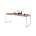 Ver imagem 4 de Escrivaninha Mesa Escritório Estilo Diretor Kuadra 180cm Industrial Lamina Mel e Branco Marrom