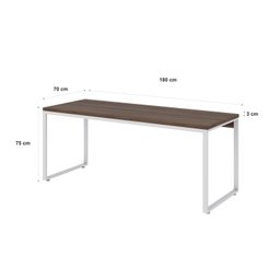 Escrivaninha Mesa Escritório Estilo Industrial Diretor 180cm Kuadra - 3