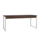 Ver imagem 6 de Escrivaninha Mesa Escritório Estilo Diretor Kuadra 180cm Industrial Nogal e Branco Marrom