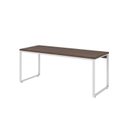 Ver imagem 2 de Escrivaninha Mesa Escritório Estilo Diretor Kuadra 180cm Industrial Nogal e Branco Marrom