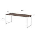 Ver imagem 3 de Escrivaninha Mesa Escritório Estilo Diretor Kuadra 180cm Industrial Nogal e Branco Marrom
