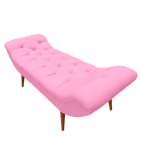 Recamier Sofá Calçadeira 1,6 M Realeza:suede Rosa Claro