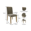 Ver imagem 6 de Conjunto: Mesa Sala Jantar Adele Madeira Maciça Tampo Madeirado C/ Vidro 130x80cm e 4 Cadeiras