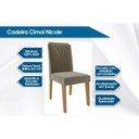 Ver imagem 4 de Conjunto: Mesa Sala Jantar Adele Madeira Maciça Tampo Madeirado C/ Vidro 130x80cm e 4 Cadeiras