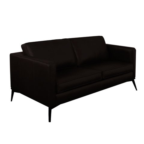 Sofá Decorativo Sala de Estar Europa 3 Lugares 200cm Couro Marrom - Mozzelar