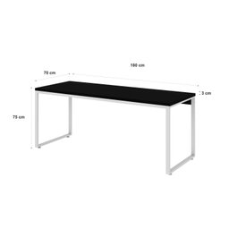 Escrivaninha Mesa Escritório Estilo Industrial Diretor 180cm Kuadra - 3
