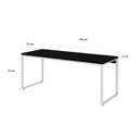 Ver imagem 3 de Escrivaninha Mesa Escritório Estilo Diretor Kuadra 180cm Industrial Preto Ônix e Branco Chess