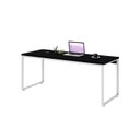 Ver imagem 4 de Escrivaninha Mesa Escritório Estilo Diretor Kuadra 180cm Industrial Preto Ônix e Branco Chess