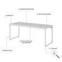 Ver imagem 5 de Escrivaninha Mesa Escritório Estilo Diretor Kuadra 180cm Industrial Snow e Branco Chess
