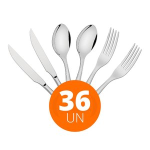 KIT - Jogo de Facas, Garfos e Colheres Luxo Laguna 36 Peças em Aço Inox ITOP - Tramontina