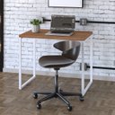 Ver imagem 1 de Escrivaninha Mesa Escritório Office Estilo Kuadra 90cm Industrial Lamina Mel e Branco Marrom