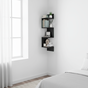 Prateleira de Canto Estante Preto para Livros Infantil de Quarto Sala