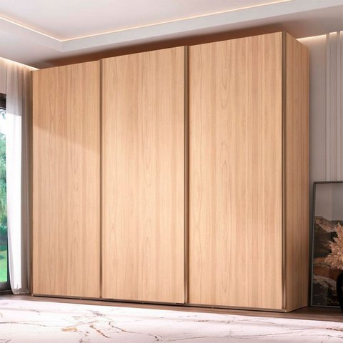 Guarda Roupa Veneto em Mdf 274,5x230cm 3 Portas 6 Gavetas Olmo 1000