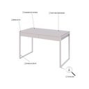 Ver imagem 5 de Escrivaninha Mesa Escritório Kuadra 2 Gavetas 120cm Industrial Branco Chess