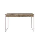 Ver imagem 6 de Escrivaninha Mesa Escritório Kuadra 2 Gavetas 120cm Industrial Carvalho e Branco Marrom