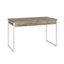 Ver imagem 2 de Escrivaninha Mesa Escritório Kuadra 2 Gavetas 120cm Industrial Carvalho e Branco Marrom