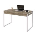 Ver imagem 4 de Escrivaninha Mesa Escritório Kuadra 2 Gavetas 120cm Industrial Carvalho e Branco Marrom