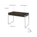 Ver imagem 5 de Escrivaninha Mesa Escritório Kuadra 2 Gavetas 120cm Industrial Carvalho Dark e Branco Chess Marrom