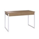 Ver imagem 6 de Escrivaninha Mesa Escritório Kuadra 2 Gavetas 120cm Industrial Lamina Mel e Branco Marrom