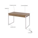 Ver imagem 5 de Escrivaninha Mesa Escritório Kuadra 2 Gavetas 120cm Industrial Lamina Mel e Branco Marrom