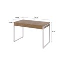Ver imagem 3 de Escrivaninha Mesa Escritório Kuadra 2 Gavetas 120cm Industrial Lamina Mel e Branco Marrom