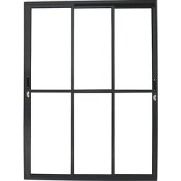 Porta de Aluminio Sacada 3 Folhas Móveis com Fechadura Linha Premium:preto/2,10 X 1,50 - 1
