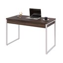 Ver imagem 4 de Escrivaninha Mesa Escritório Kuadra 2 Gavetas 120cm Industrial Nogal e Branco Marrom