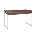 Ver imagem 6 de Escrivaninha Mesa Escritório Kuadra 2 Gavetas 120cm Industrial Nogal e Branco Marrom