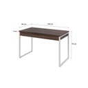 Ver imagem 3 de Escrivaninha Mesa Escritório Kuadra 2 Gavetas 120cm Industrial Nogal e Branco Marrom