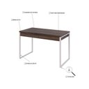 Ver imagem 5 de Escrivaninha Mesa Escritório Kuadra 2 Gavetas 120cm Industrial Nogal e Branco Marrom