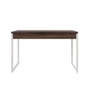 Ver imagem 2 de Escrivaninha Mesa Escritório Kuadra 2 Gavetas 120cm Industrial Nogal e Branco Marrom