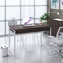 Ver imagem 7 de Escrivaninha Mesa Escritório Kuadra 2 Gavetas 120cm Industrial Nogal e Branco Marrom
