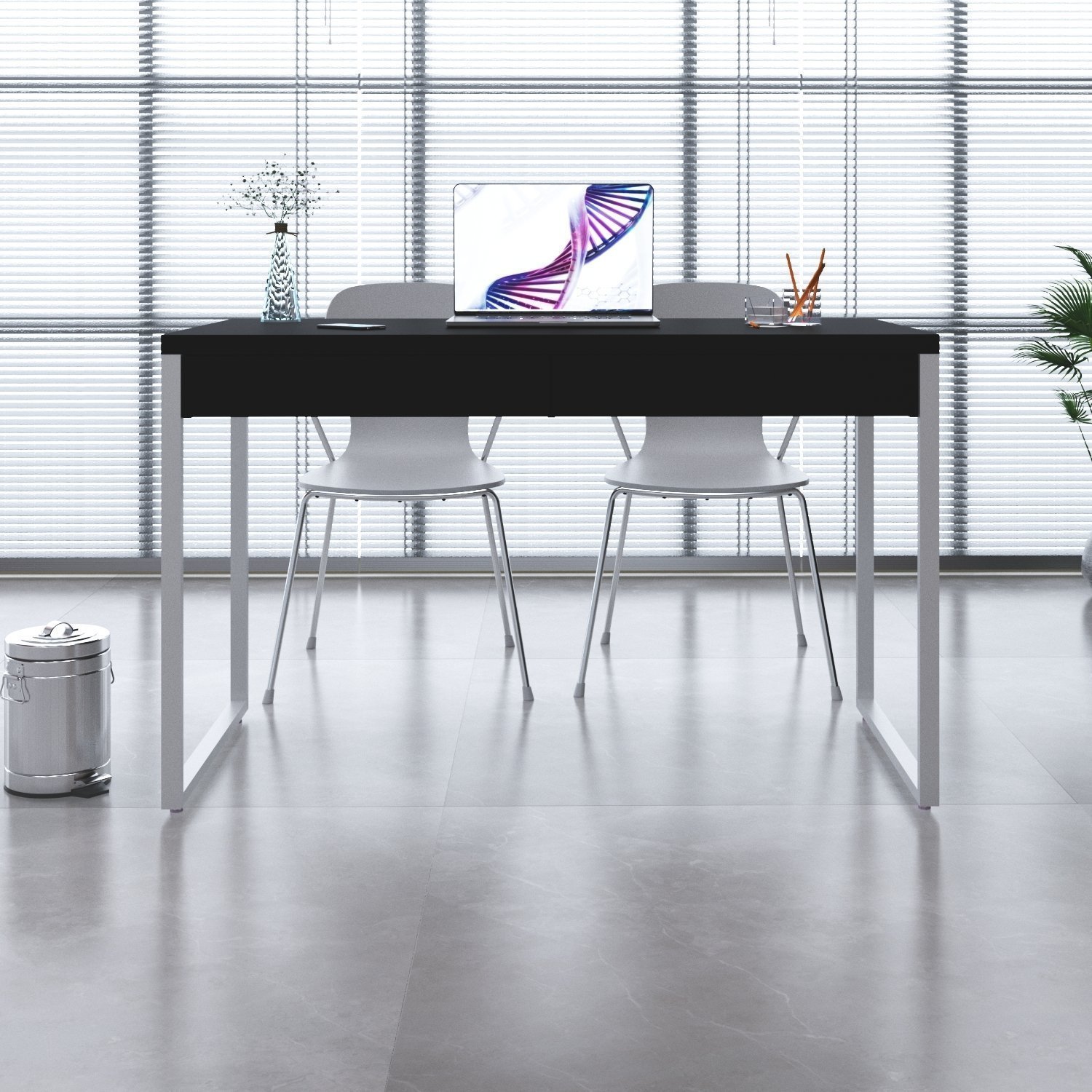 Mesa Para Escritório 120Cm 2 Gavetas Kuadra - 1