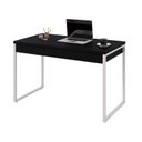 Ver imagem 4 de Escrivaninha Mesa Escritório Kuadra 2 Gavetas 120cm Industrial Preto Ônix e Branco Chess